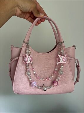 Decorative Pink and White Purse Charm Chain